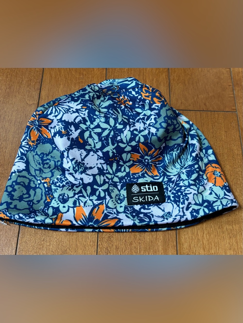 Stio Skida Bitterroot Alpine Fleece Women’s Floral Beanie Blue Hat USA Made